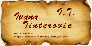 Ivana Tinterović vizit kartica